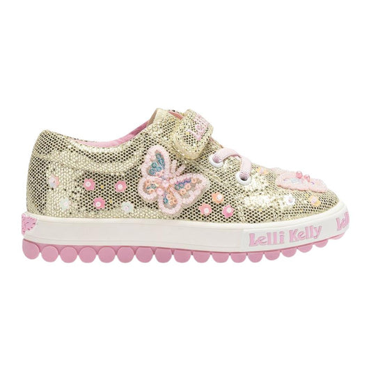 Lelli Kelly Emerald Glitter Canvas Trainers LK5421
