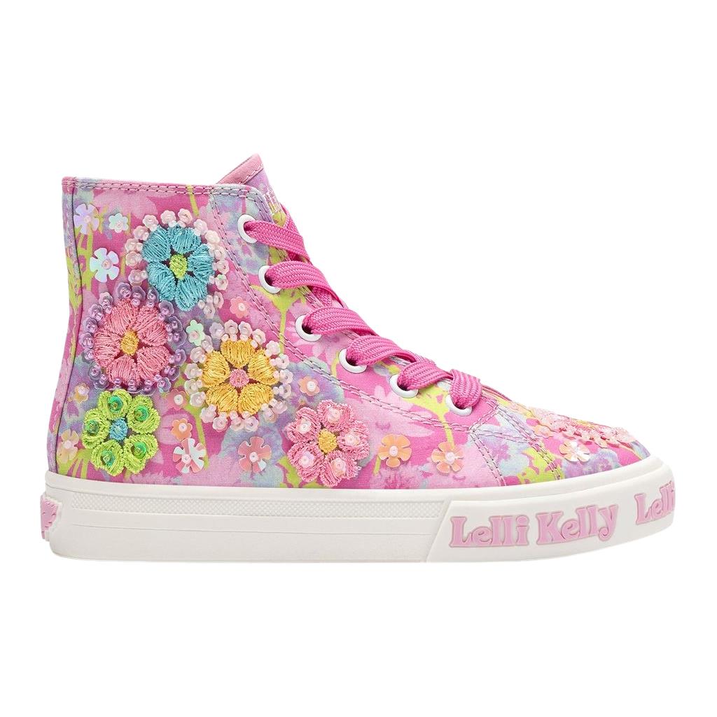 Lelli Kelly Eloise Mid Fuchsia Canvas Baseball Boots LK4910