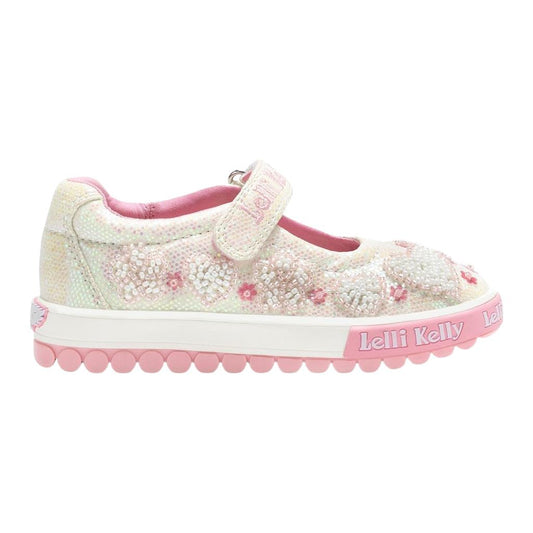 Lelli Kelly LK4924 (BI01) Cressida White Glitter Canvas Shoes