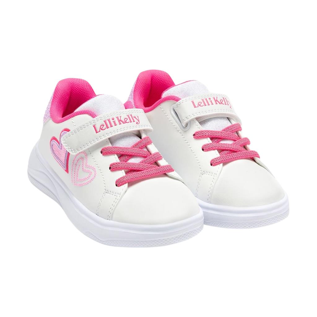 Lelli Kelly Agata White Pink Heart Trainers LKAA5622