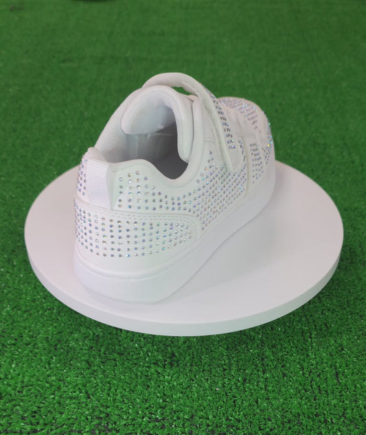 Lelli Kelly MLAA4000 (BI01) Grace Low White Rhinestone Easy On Trainers
